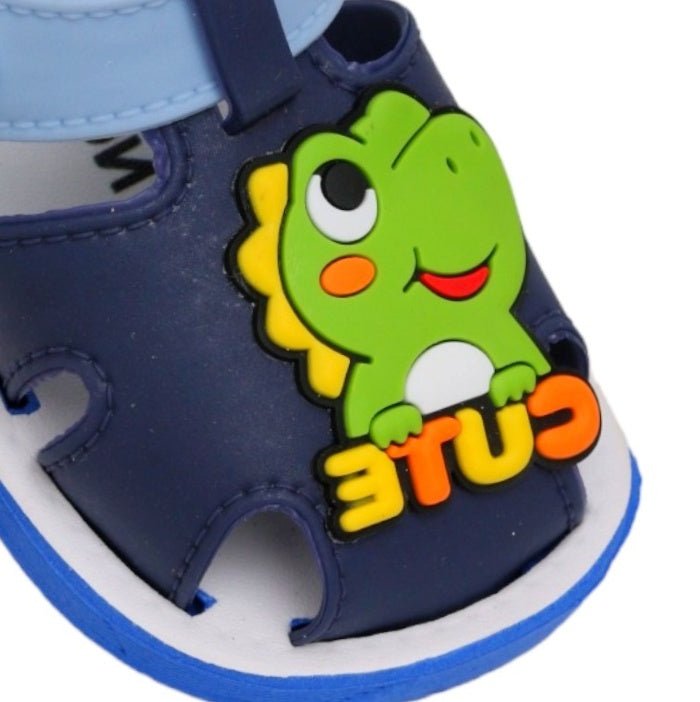 Zoomed-In Detail of Dino Applique on Toddler Sandals