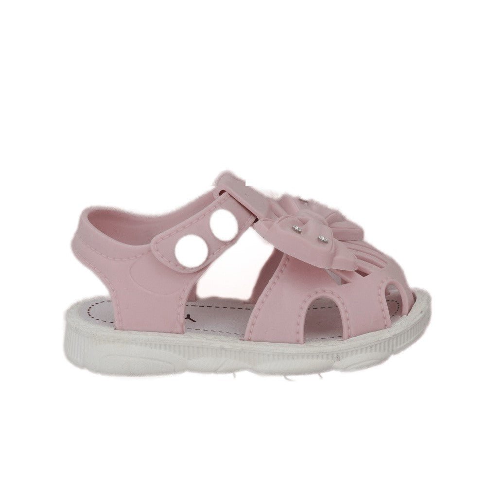 Side View of Pink Bowknot Toddler Sandal
