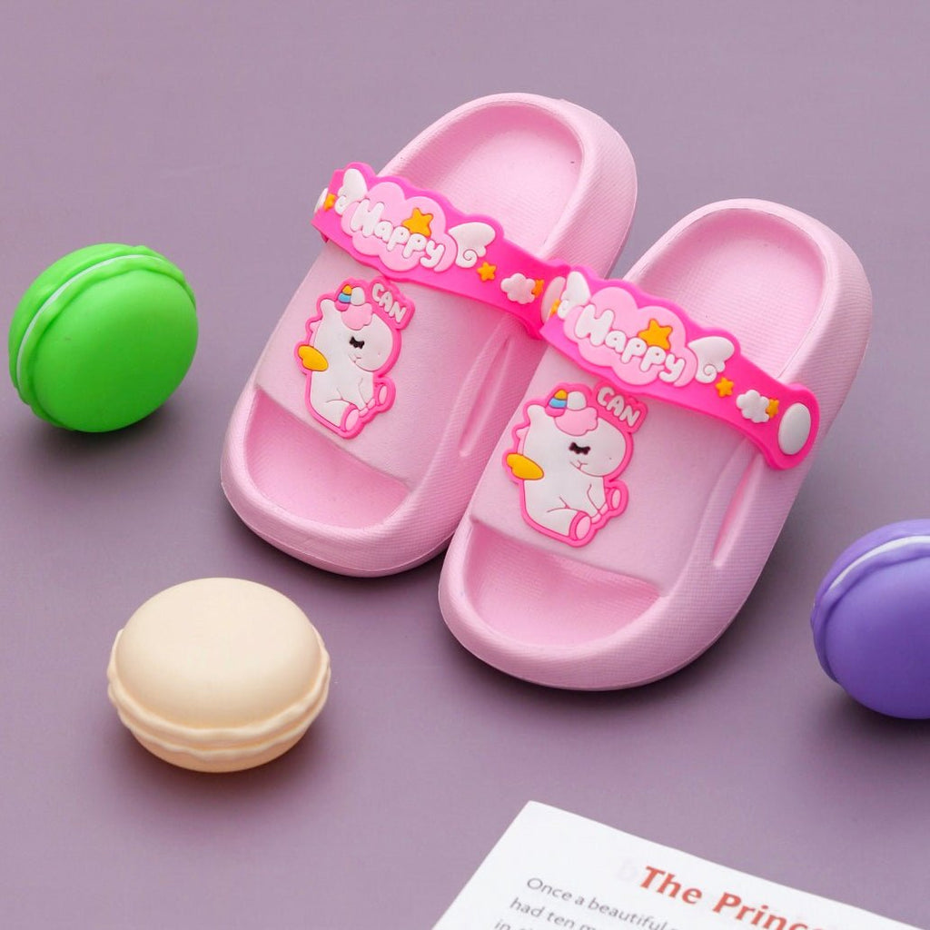 Adorable pink toddler sandals with unicorn decoration for playful fun