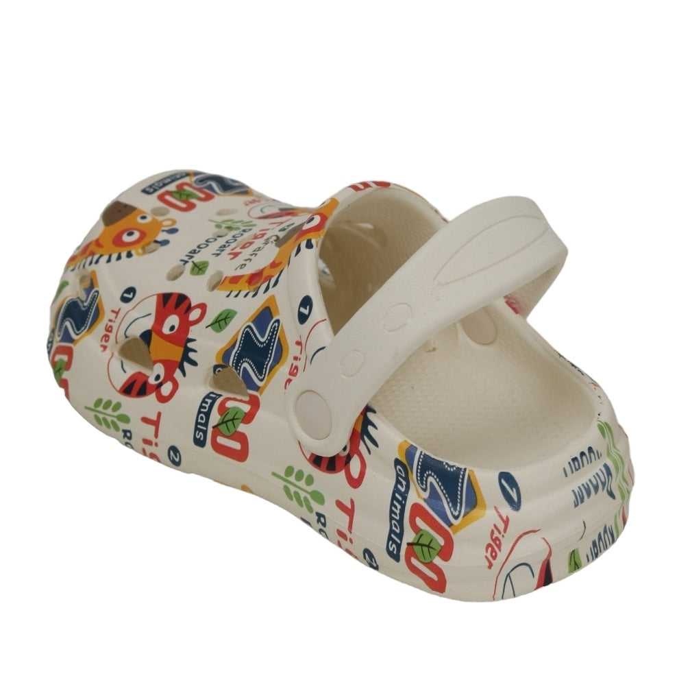 Colorful Kids' Clogs with Zoo Animal Print and Secure Heel Strap for Playful Adventures-sd