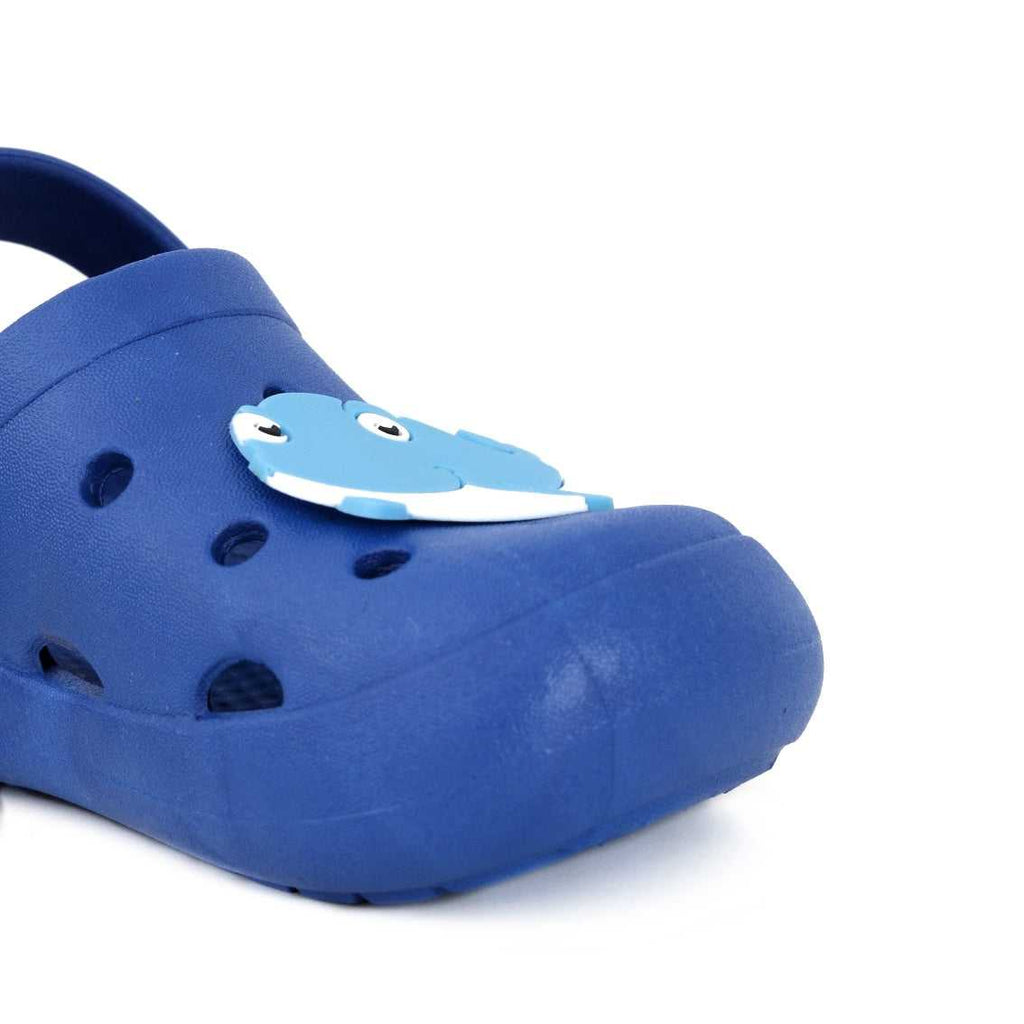Fun and Comfortable Toddler Blue Clogs with Cute Whale Face Design and Secure Heel Strap-zoom