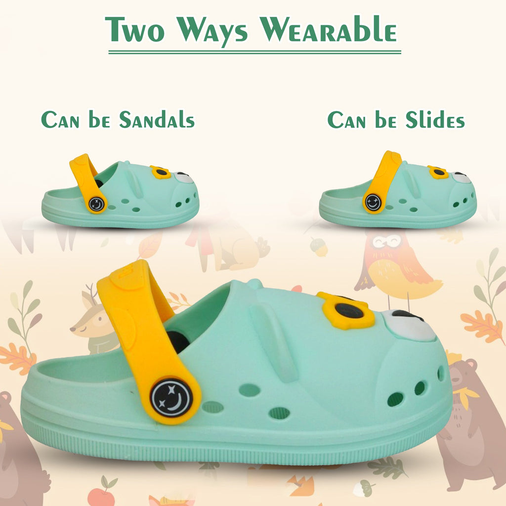 Convertible Bear Pattern Clogs for Kids as Sandals and Slides
