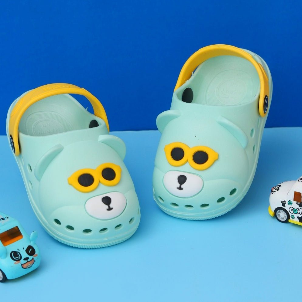 Aqua Kids' Bear Pattern Clogs with Yellow Strap by Yellow Bee