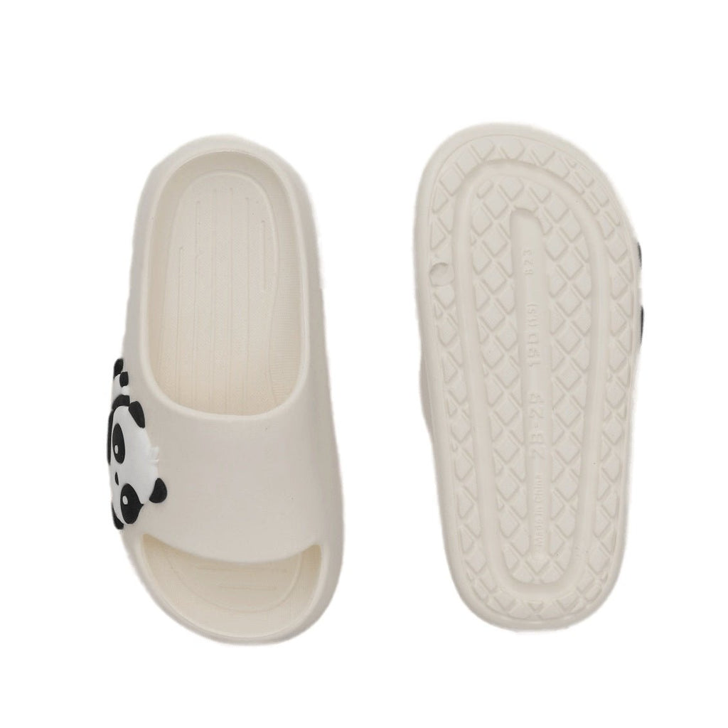 Durable White Panda Slides with Non-Slip Sole for Safety