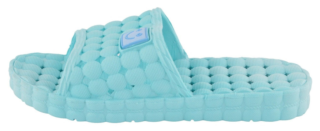 Blue Bubble Bliss Sliders for Girls - Side View