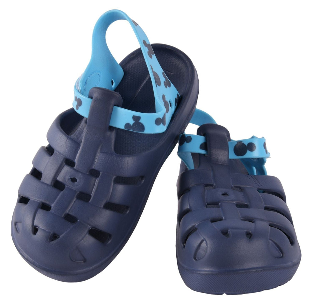 Full view of Yellow Bee's Navy Blue Clogs for Boys, perfect for active play and water activities