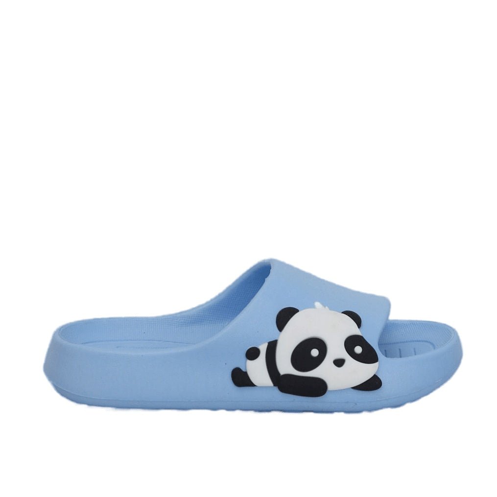 Side View of Panda Embossed Slide Showcasing the Comfort Fit