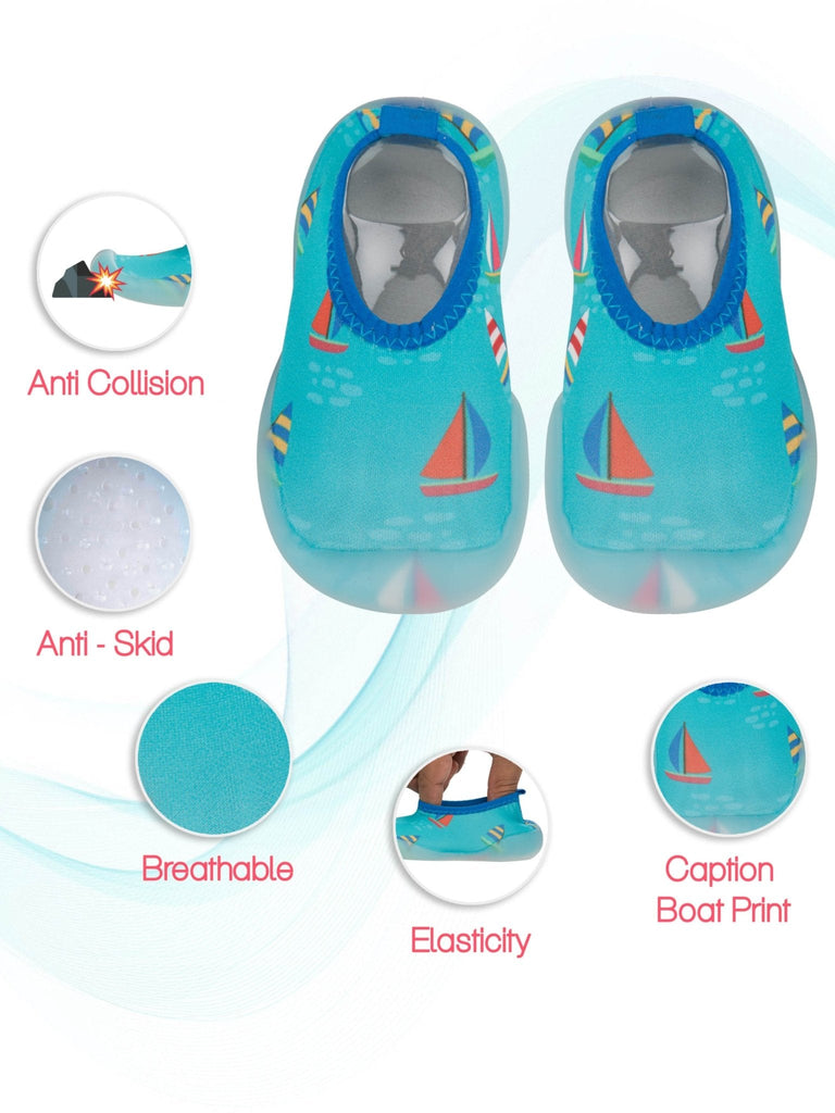 Features of Yellow Bee Boat Print Shoe Socks: Anti-Skid, Breathable, and Elasticity