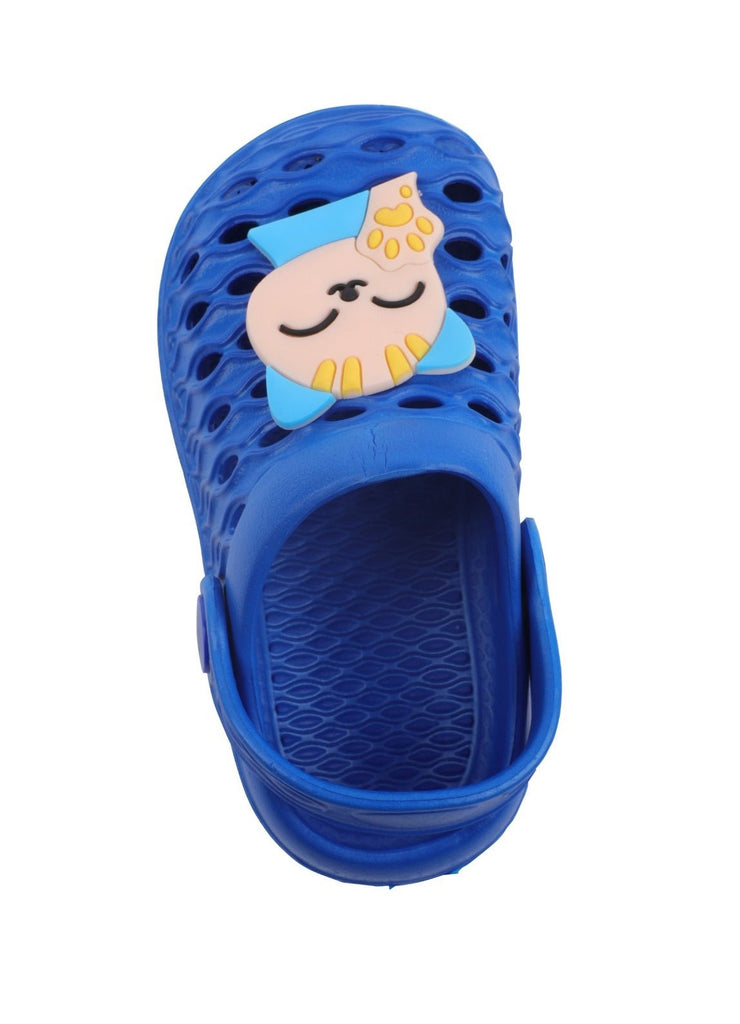 Top View of Boy's Dark Blue Clog with Space Motif