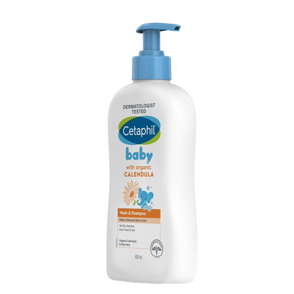 Full product image of Cetaphil Baby Wash & Shampoo with Organic Calendula in a 400ml size.