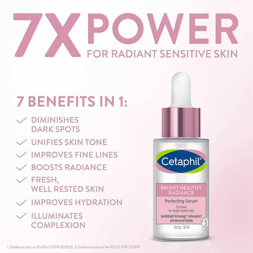 CETAPHIL Glow Serum showcasing its 7 benefits for radiant skin