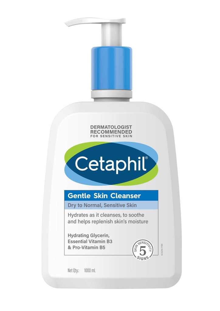 Cetaphil Gentle Skin Cleanser 1000ml bottle with dermatologist recommendation