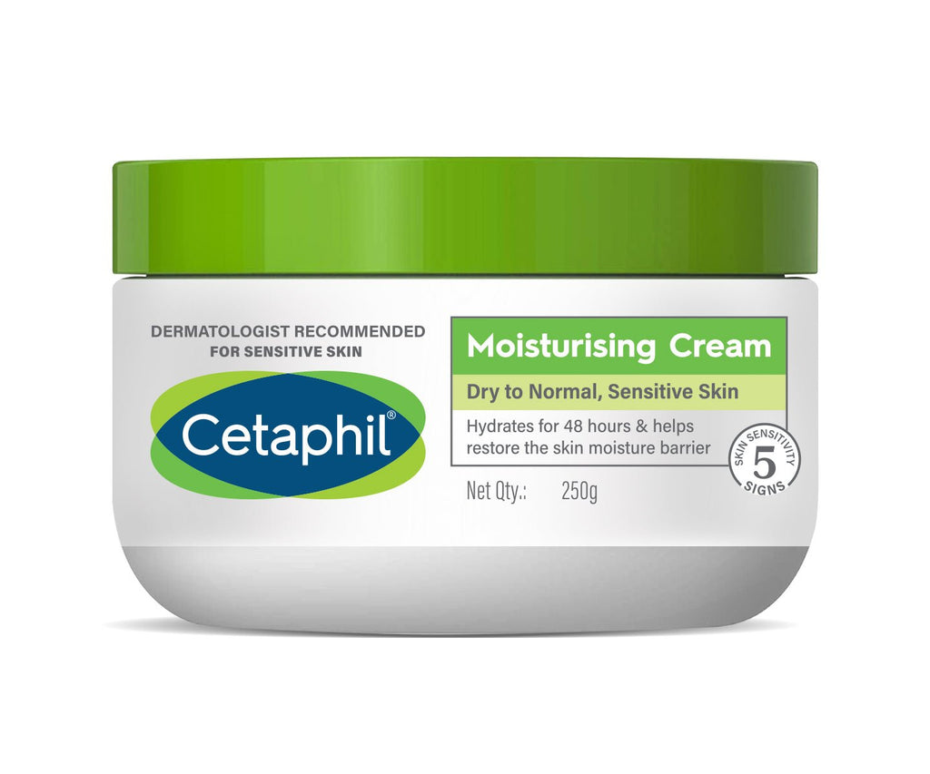 Cetaphil Moisturizing Cream 250g container suitable for dry to normal, sensitive skin.