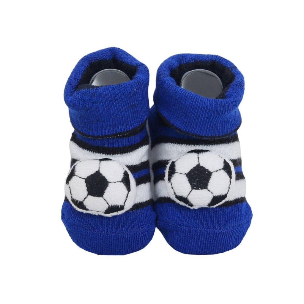 Set of cozy baby boy socks with panda and football designs, great for gifting.