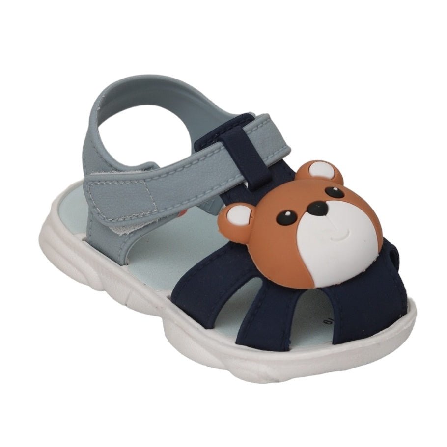 Top View of Nautical Blue Charming Bear Cub Comfort Toddler Sandals