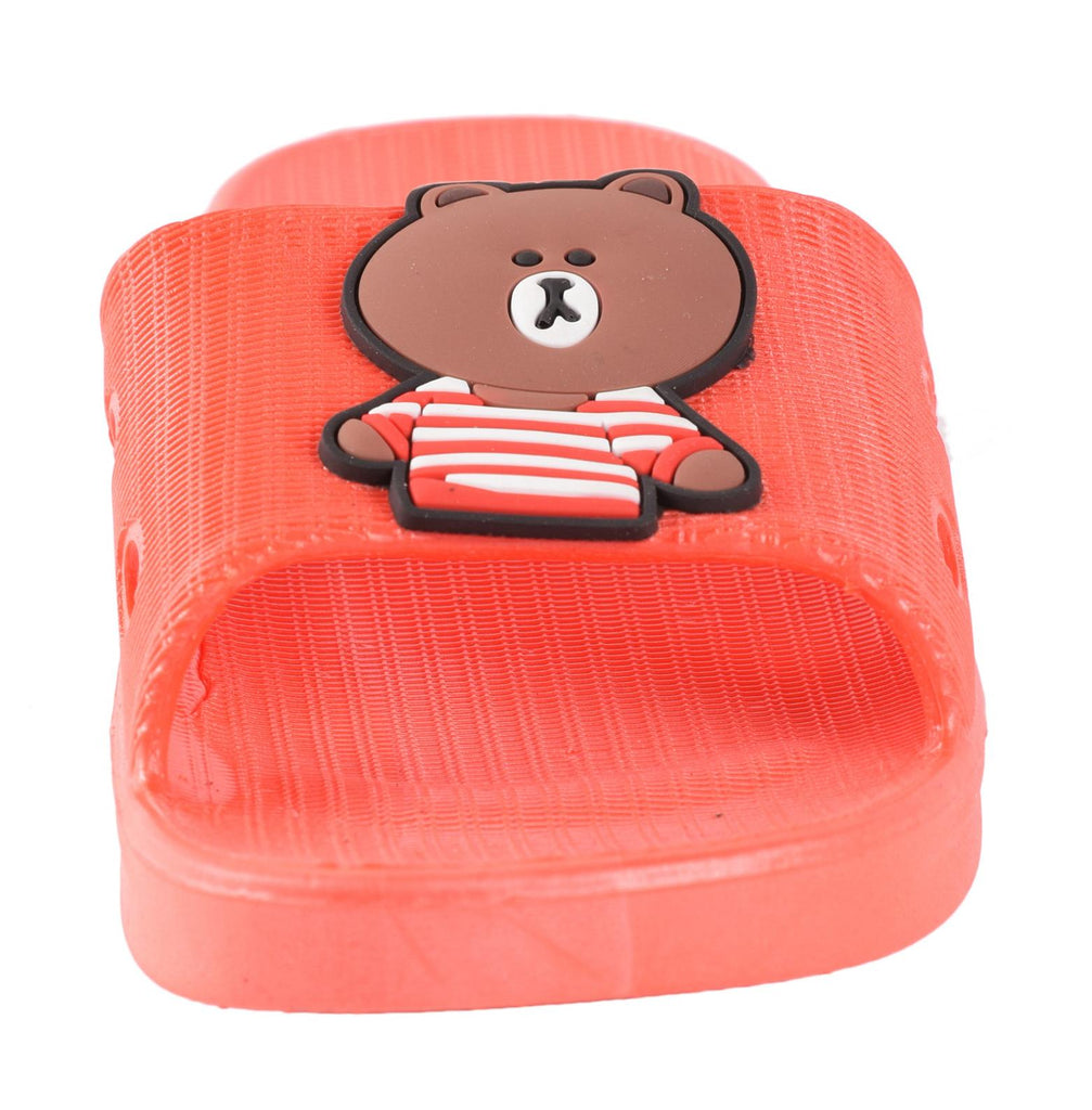 Girls' Red Bear Sliders by Yellow Bee - Close-Up View
