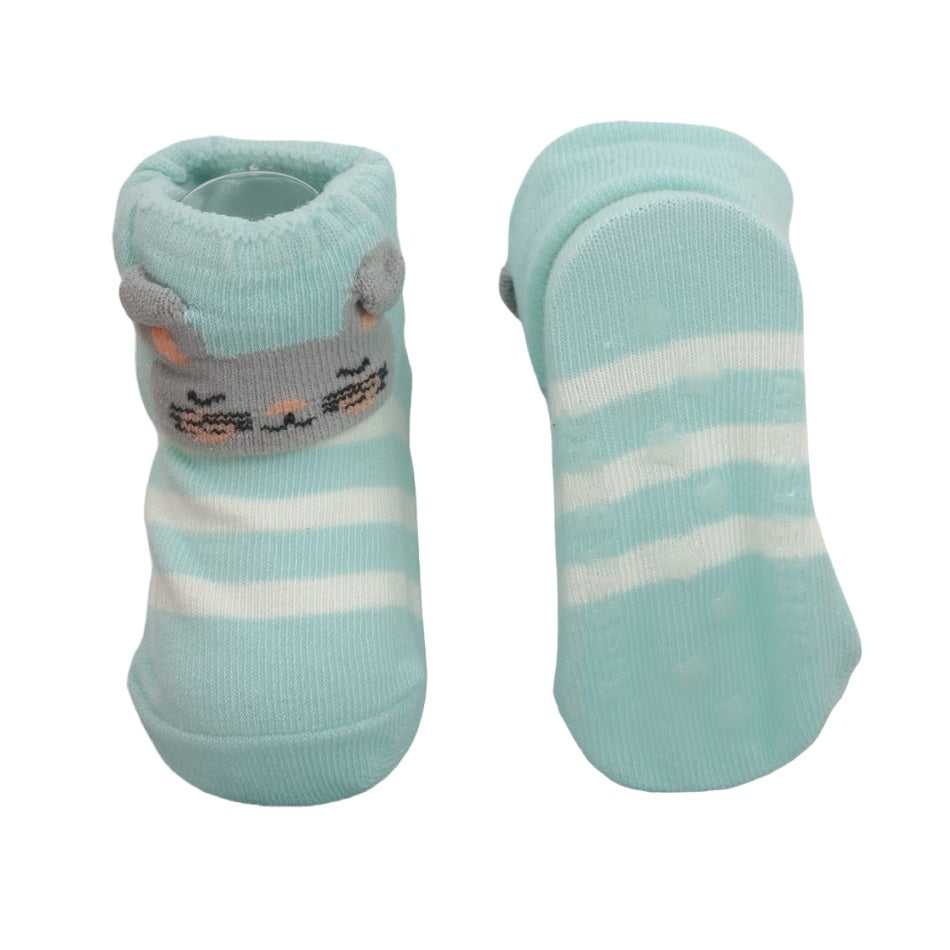 Blue and White Duck-Themed Anti-skid Baby Socks