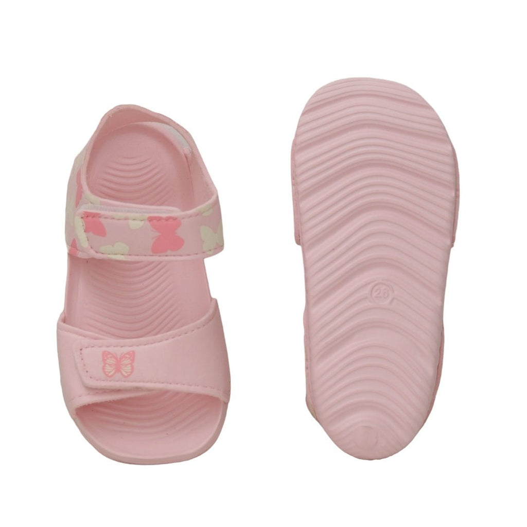 Non-slip sole of toddler's butterfly print sandals for safe summer adventures