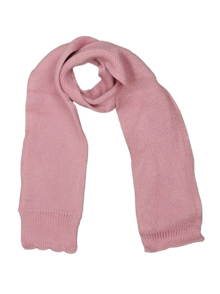 Soft pink knit scarf for young girls, comfortable winter wear