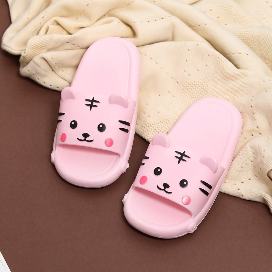 Sweet Pink Kitty Face Slides by Yellow Bee