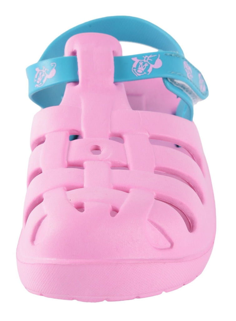 Close-up view of Yellow Bee's Sweet Pink Clogs for Girls focusing on the texture and strap detail