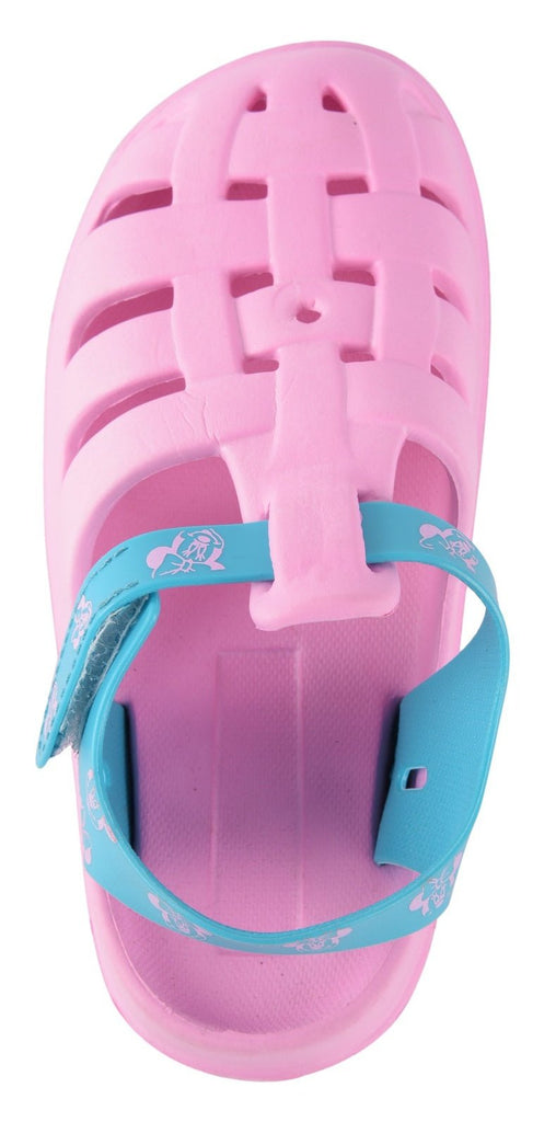Top view of Yellow Bee's Sweet Pink Clogs for Girls, highlighting the comfortable fit and charming design