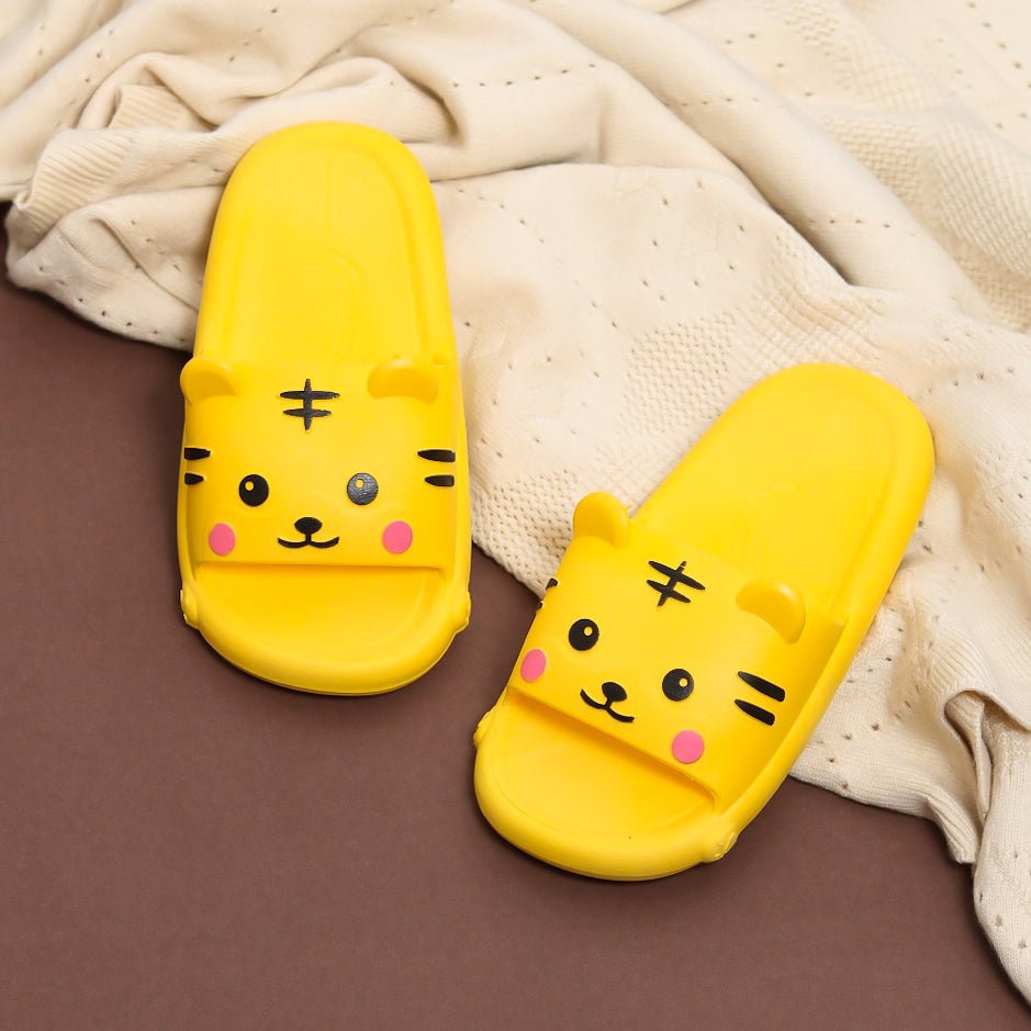 Children's Yellow Kitty Face Slides by Yellow Bee