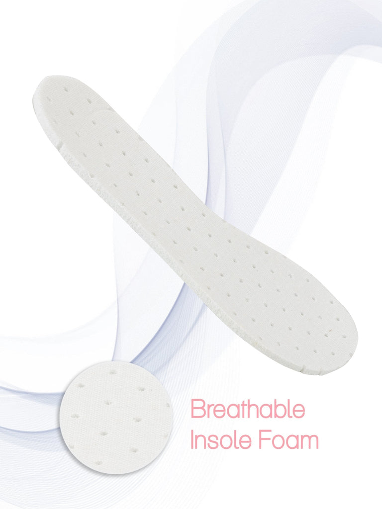 Separate insole foam highlighting breathability for Yellow Bee's grey shoe socks