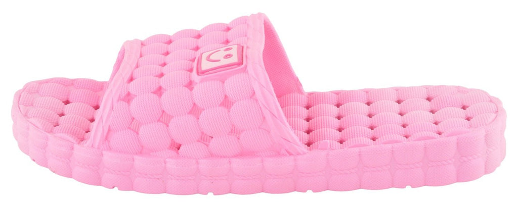 Yellow Bee Light Pink Fashionable Sliders for Girls - Side View