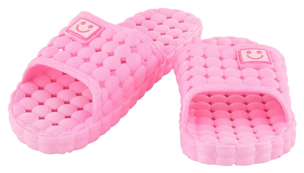 Yellow Bee Light Pink Fashionable Sliders for Girls - Full View