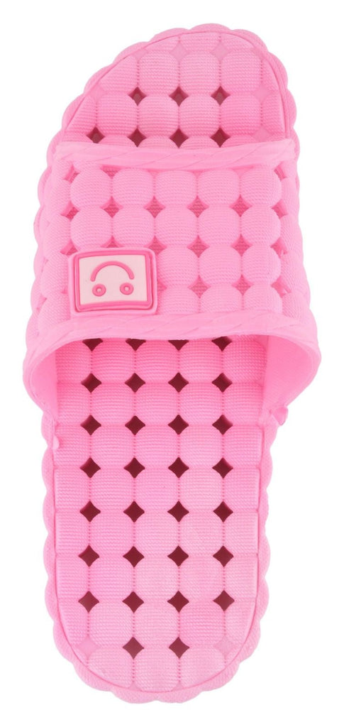 Yellow Bee Light Pink Fashionable Sliders for Girls - Top View