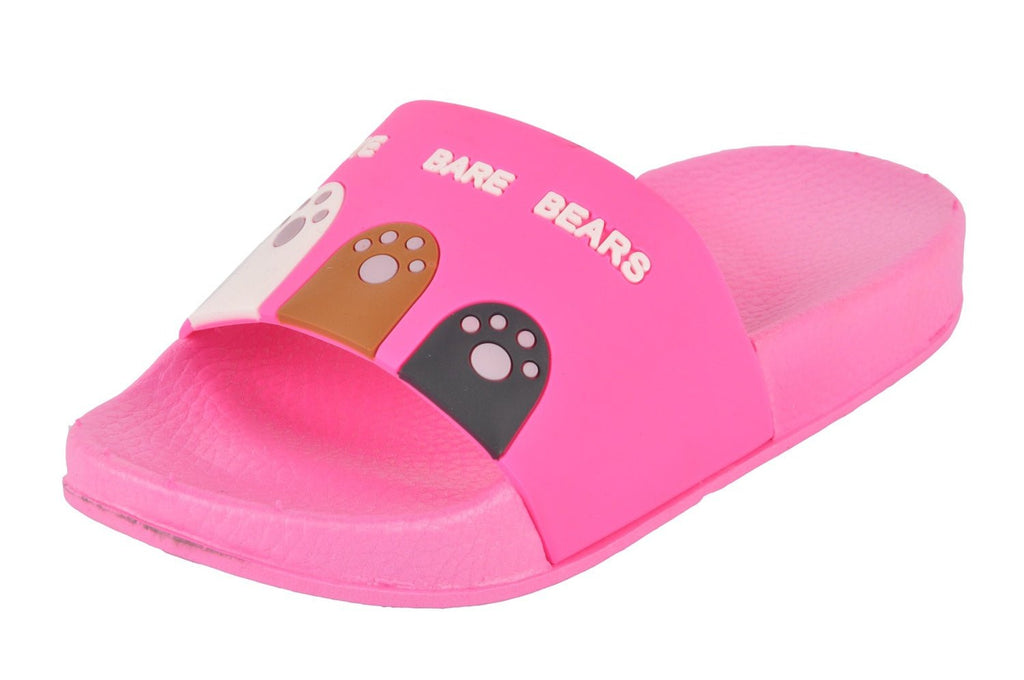 Pink Bear Mismatch Sliders for Girls - Angle View