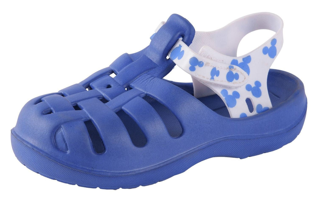 Boys' Blue Clogs with Adjustable Strap - Angle View
