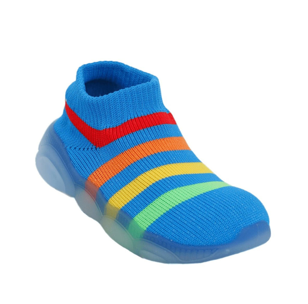 Yellow Bee Kid's Striped Bootie Sneaker with Breathable Fabric