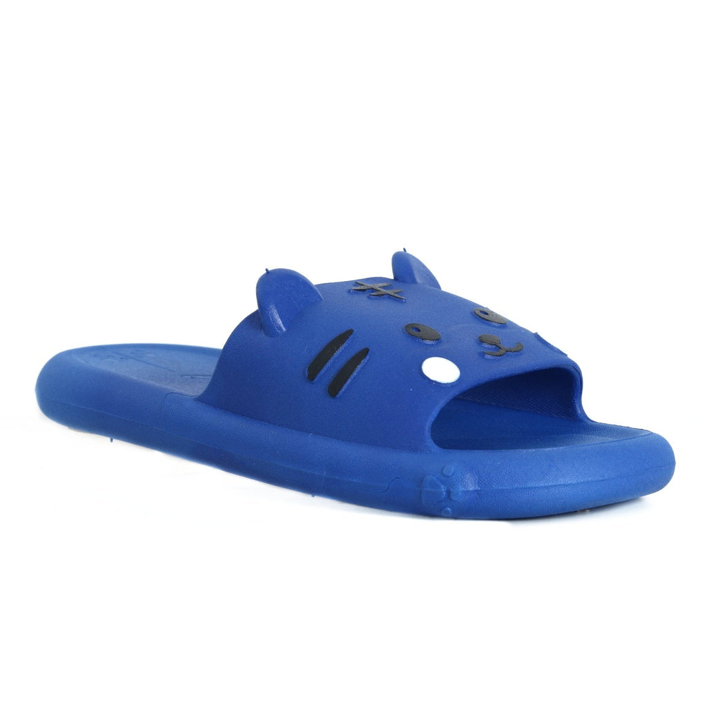 Lateral View of Blue Kitty Face Toddler Slide