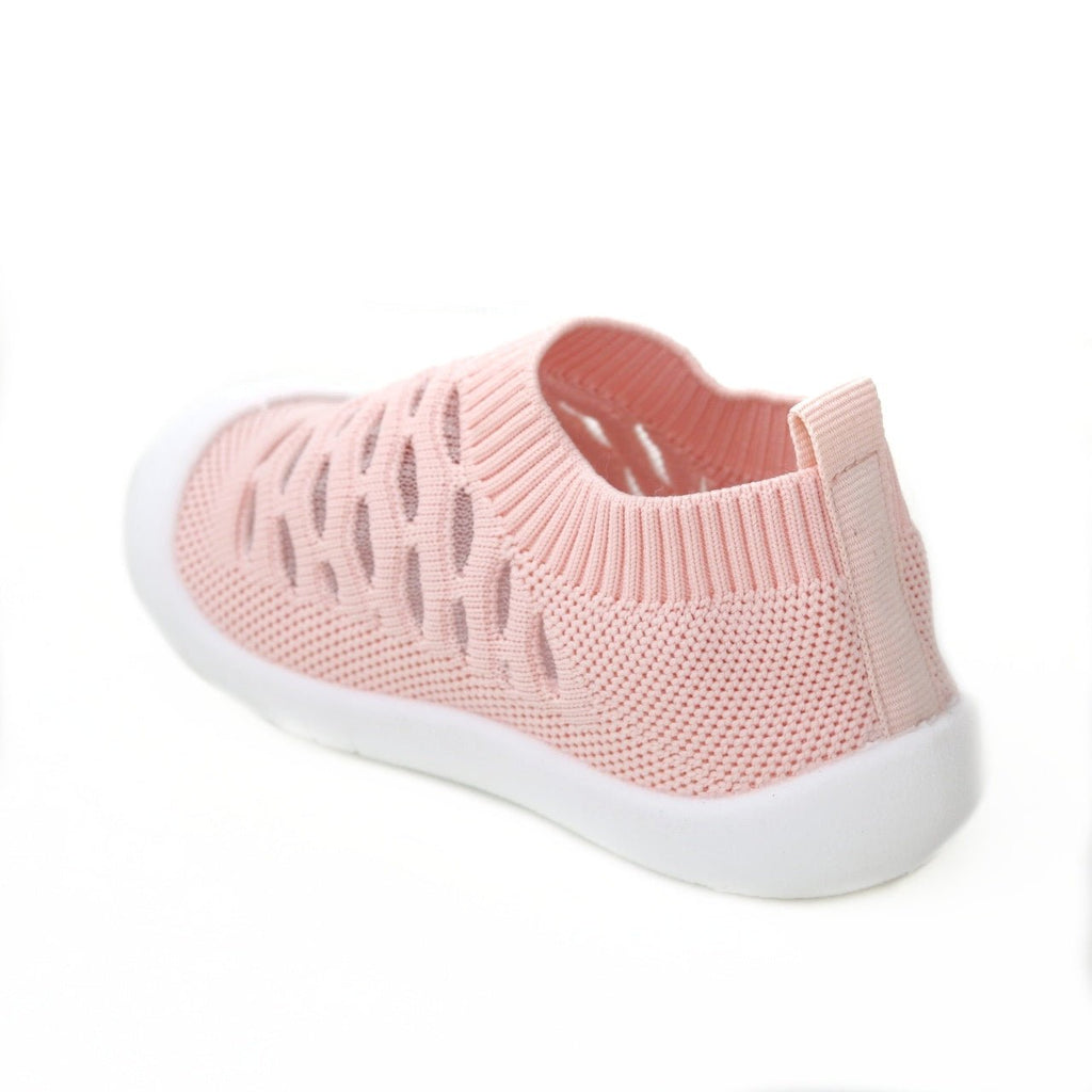 Single peach patterned shoe sock by Yellow Bee showing the slip-resistant sole