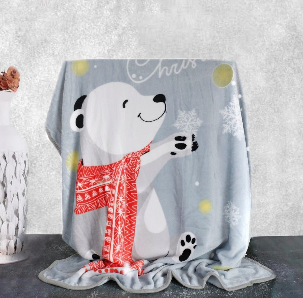 Child's Winter Wonderland Polar Bear Blanket - Soft Flannel Wrapped Comfort
