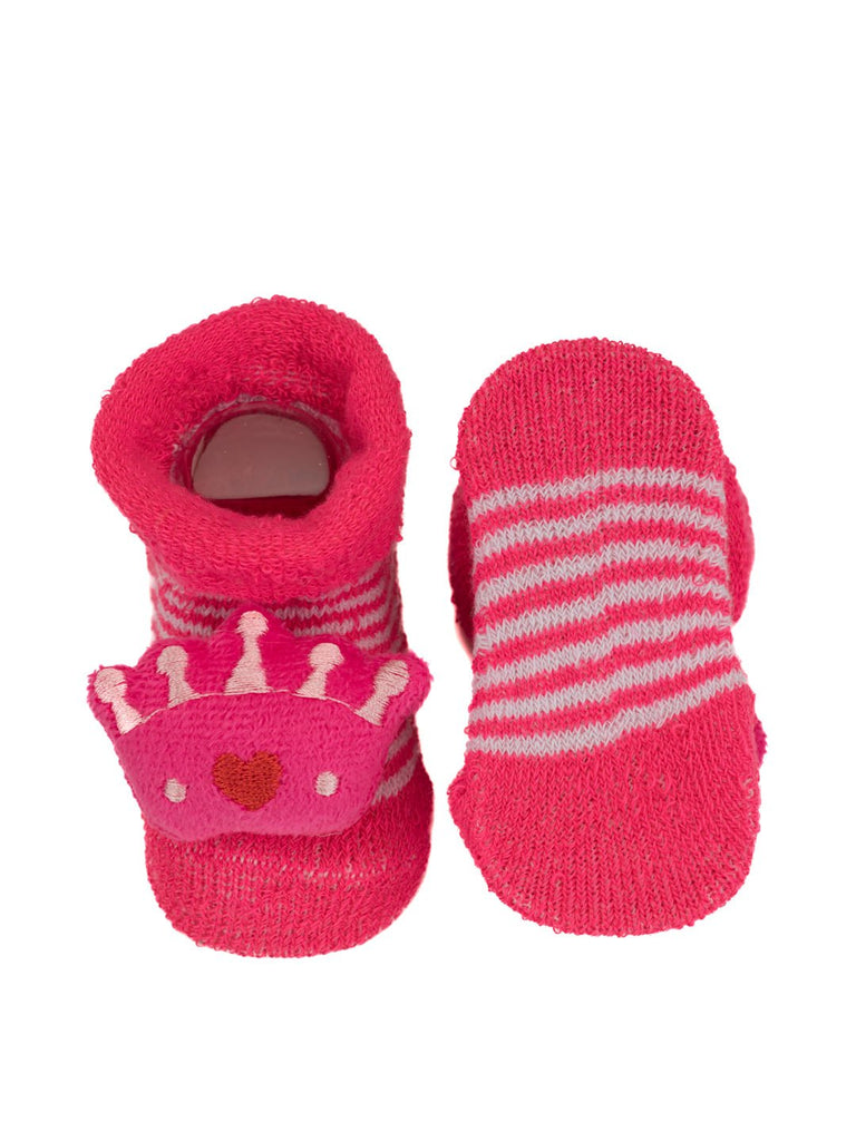 Pink Crown Stuffed Toy Sock  for Infants