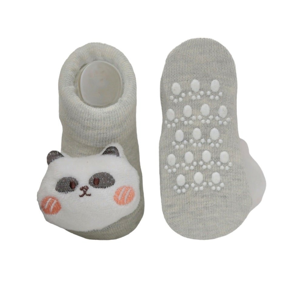 Set of cuddly bear stuffed toy socks for infants