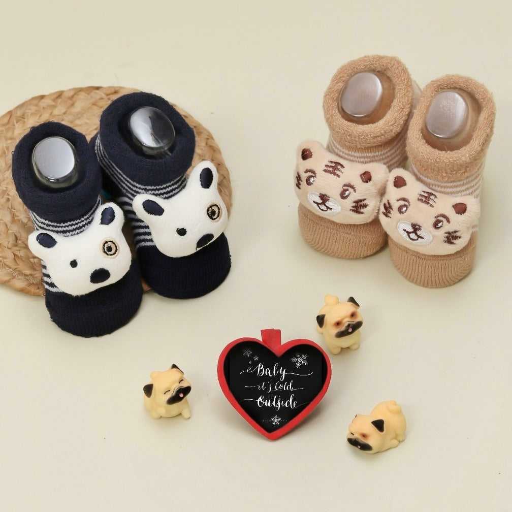 Assorted Baby Animal Stuffed Toy Socks Set with Cute Designs