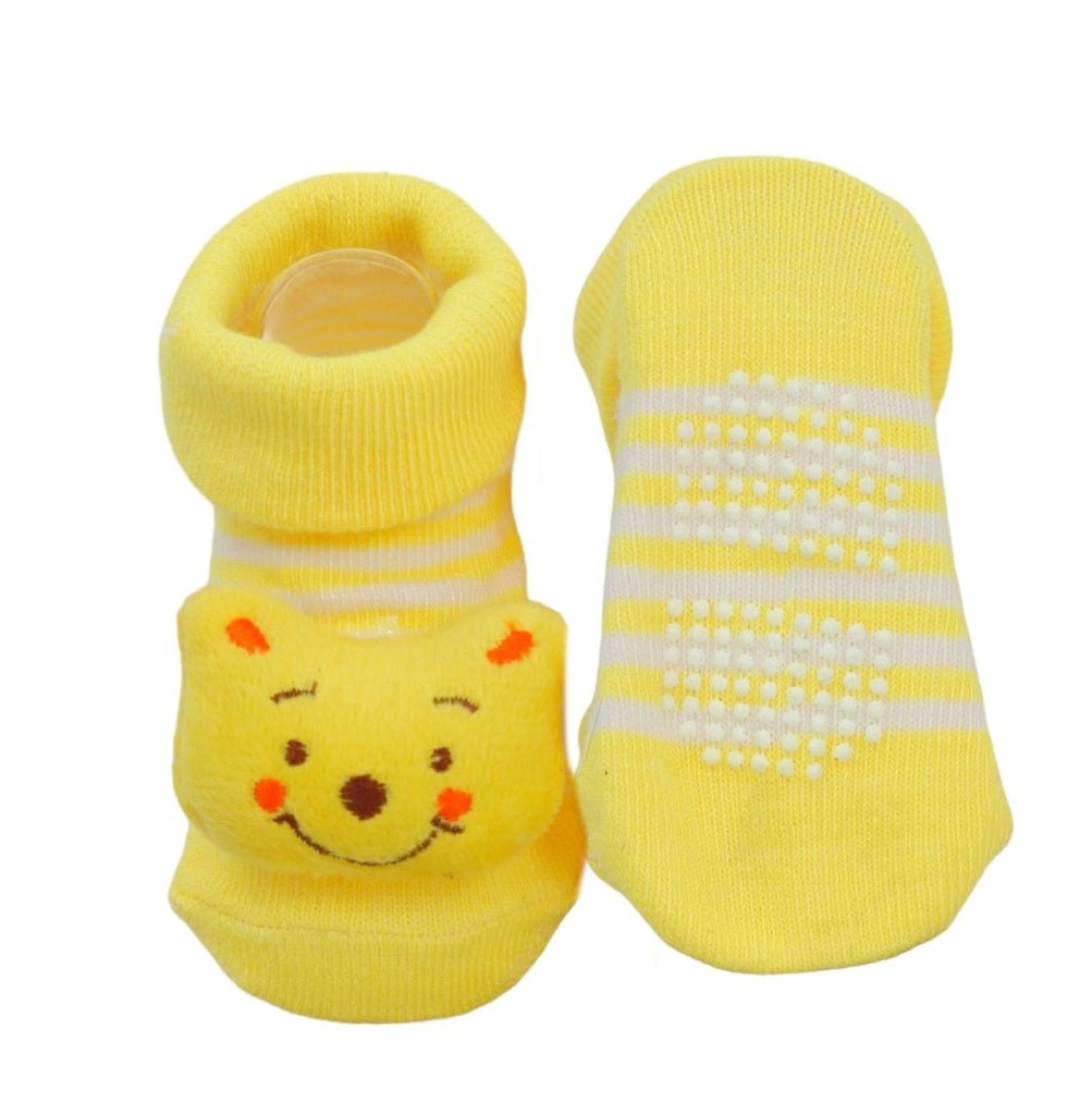 Non-slip bear and puppy patterned socks for babies