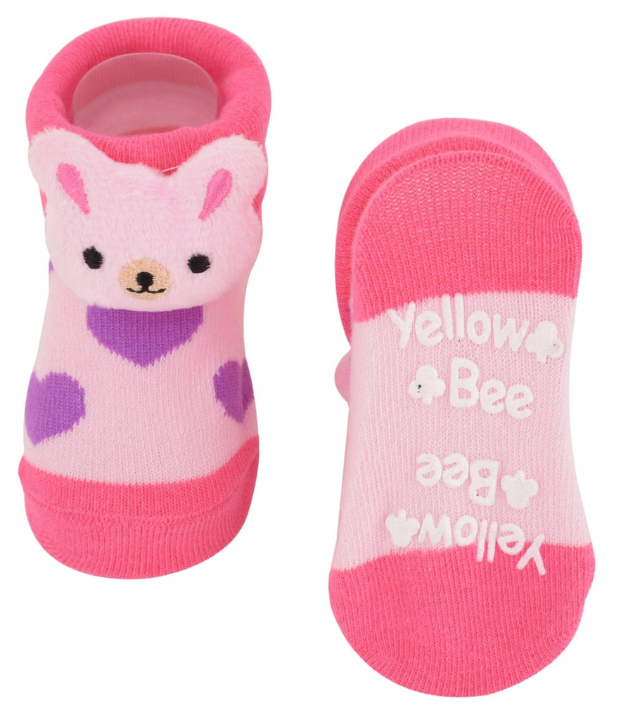 Pair of Bear Stuffed Toy Socks with non-slip soles