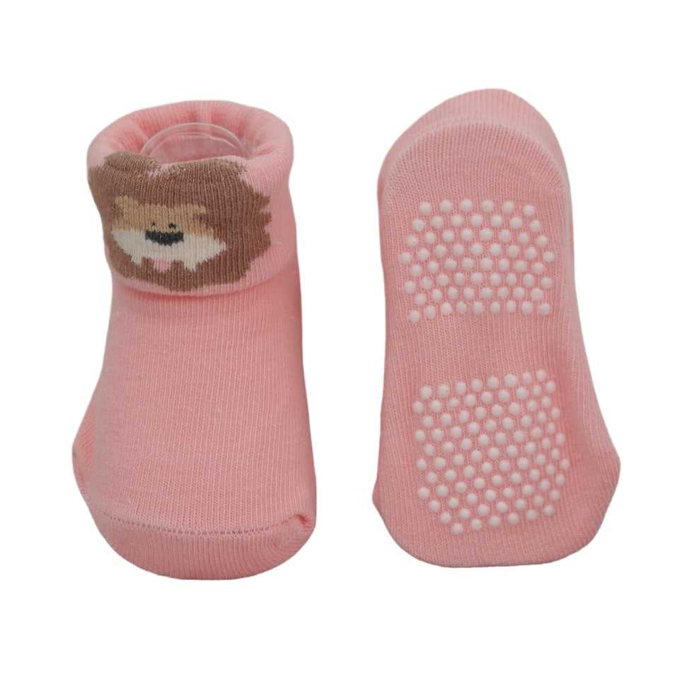 Playful puppy print anti-skid baby boy socks, comfortable elastic cuffs