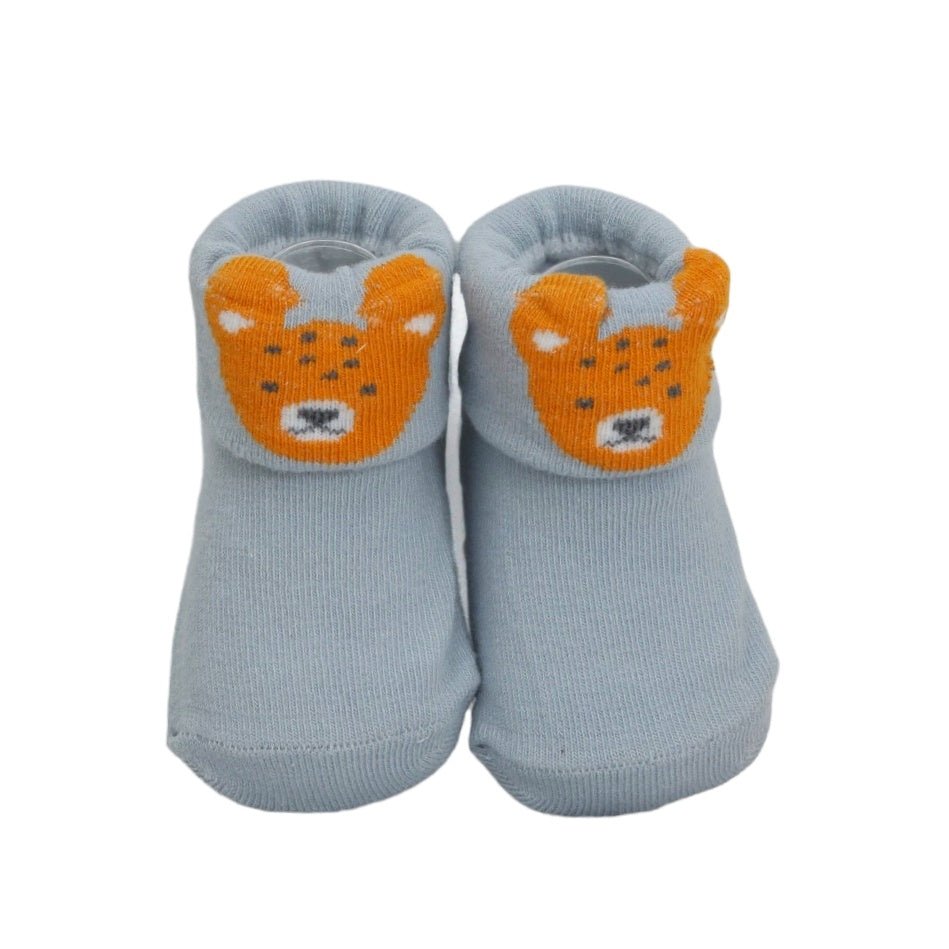 Baby Boy's Tiger Socks in Blue - Side View