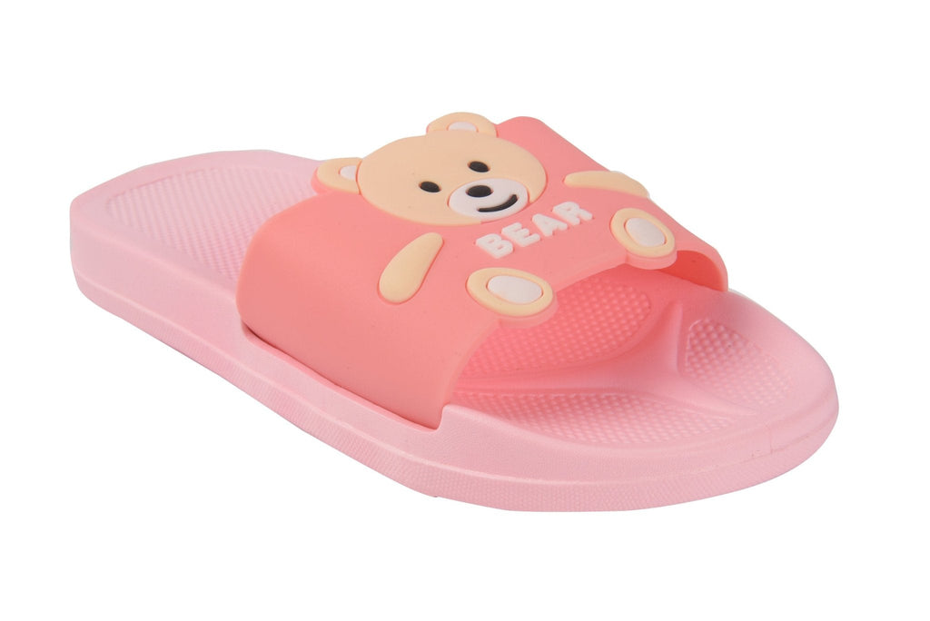 Side View of the Pink Teddy Applique Slide for Toddlers