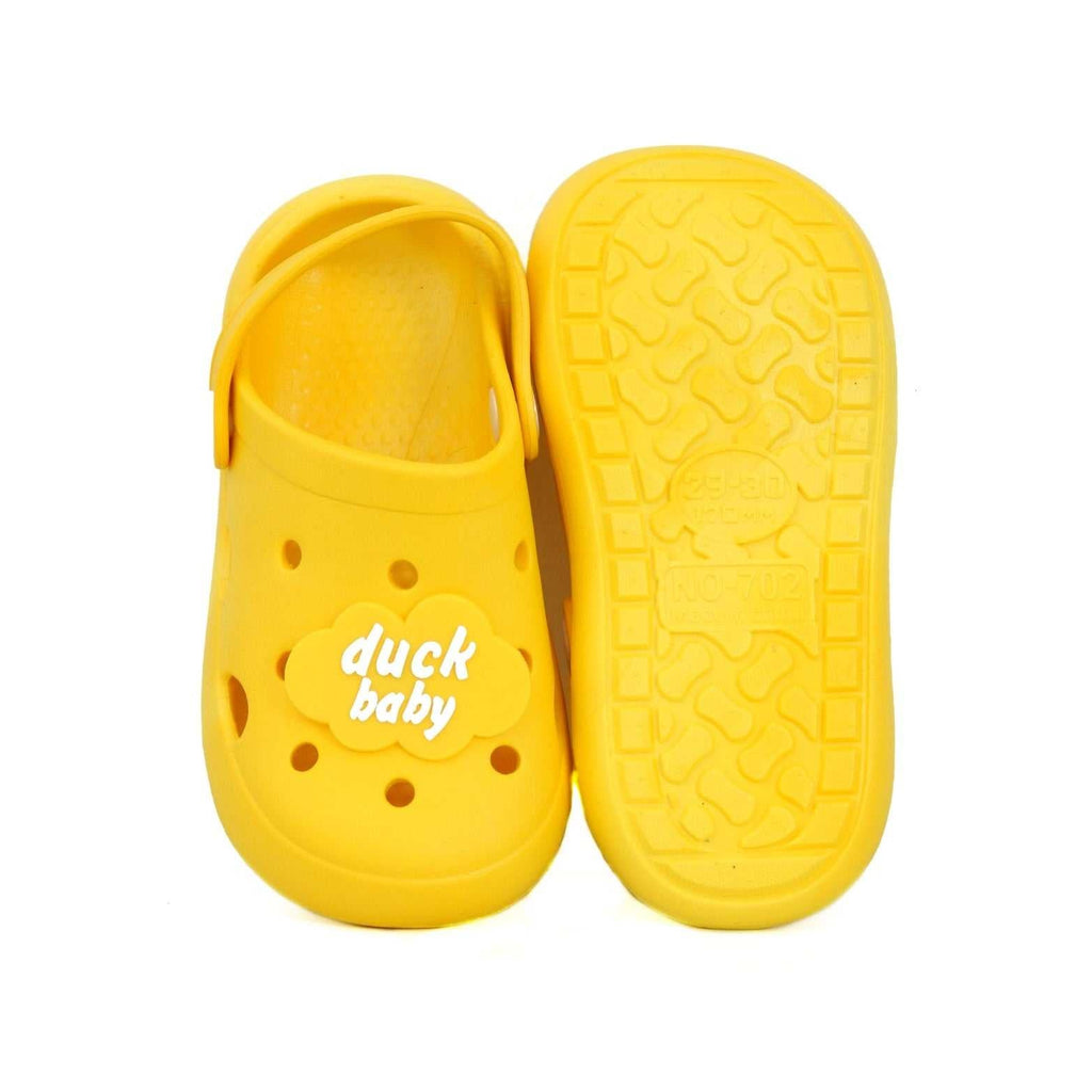 Cheerful Yellow Toddler Clogs with Cute Duck Design and Comfortable Adjustable Strap-bk
