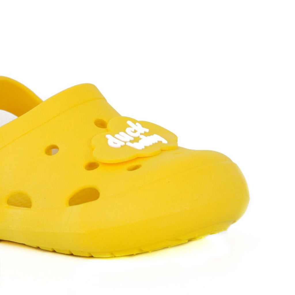 Cheerful Yellow Toddler Clogs with Cute Duck Design and Comfortable Adjustable Strap-a