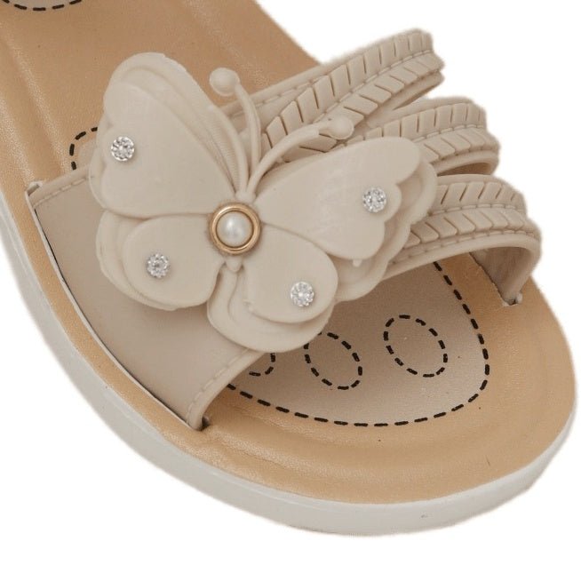 Close-up of Kids Sandal with Butterfly Detail and Sparkling Gems