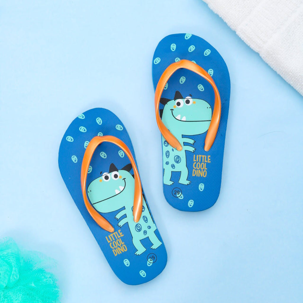 Colorful children's flip-flops with dinosaur print and anti-skid sole-Main