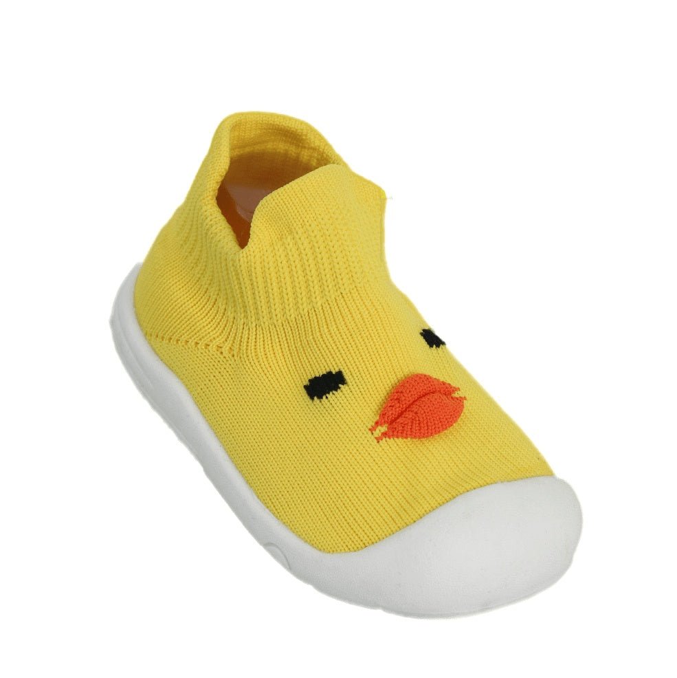 Yellow Bee Duck Shoe Socks with Anti-Skid Sole - Front View